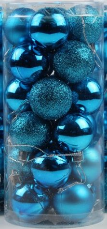 Рождественские шары декоративные_голубые